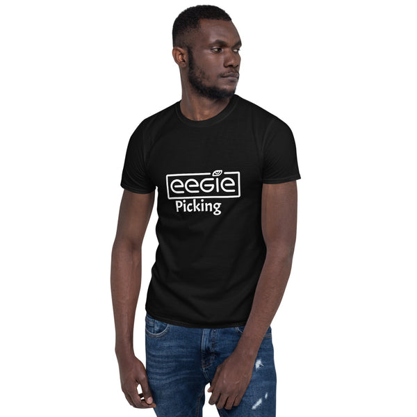 EEGIE Picking  Short Sleeve Unisex T-Shirt  black and white men and women - eegie