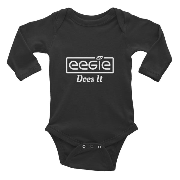 EEGIE Does It  Infant Long Sleeve Bodysuit black and white - eegie