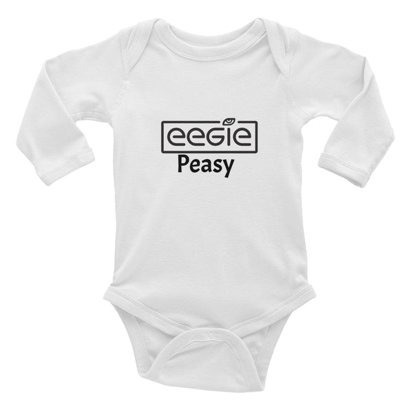 EEGIE PEASY  Infant Long Sleeve Bodysuit black and white baby jumpsuits onesies 