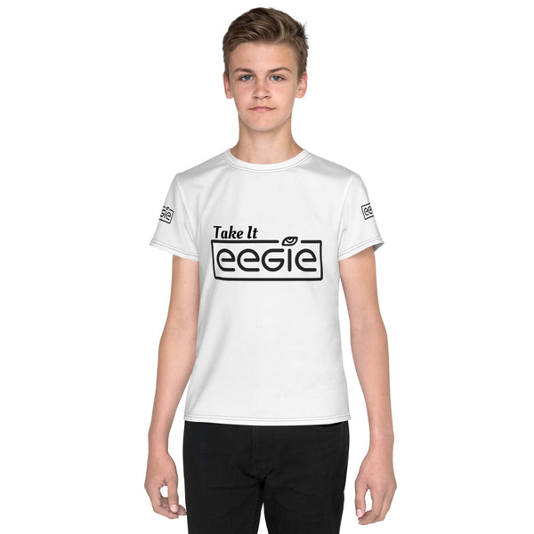 Take It eegie youth men and women black and white t-shirt - eegie